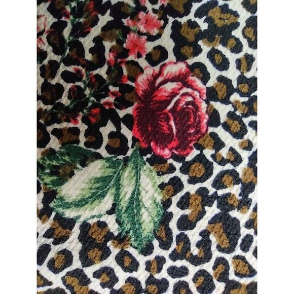 Signature by Robbie Bee Leopard and Roses Print Knee Length Dress Size XL NWT - Picture 11 of 12